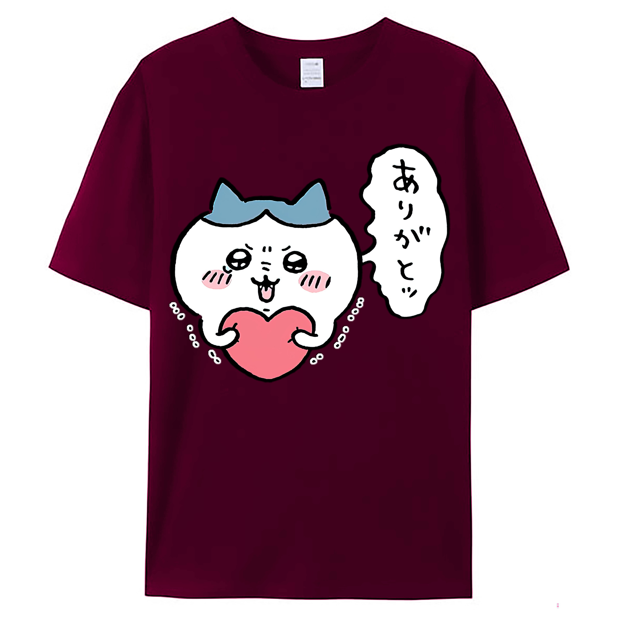 （画像用） ちいかわ ハチワレ Chii-kawa hachiware レディースカジュアルプリントTシャツ（綿100％）